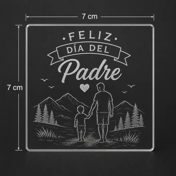 Acrílico Cuadrado grabado a láser con diseño personalizado